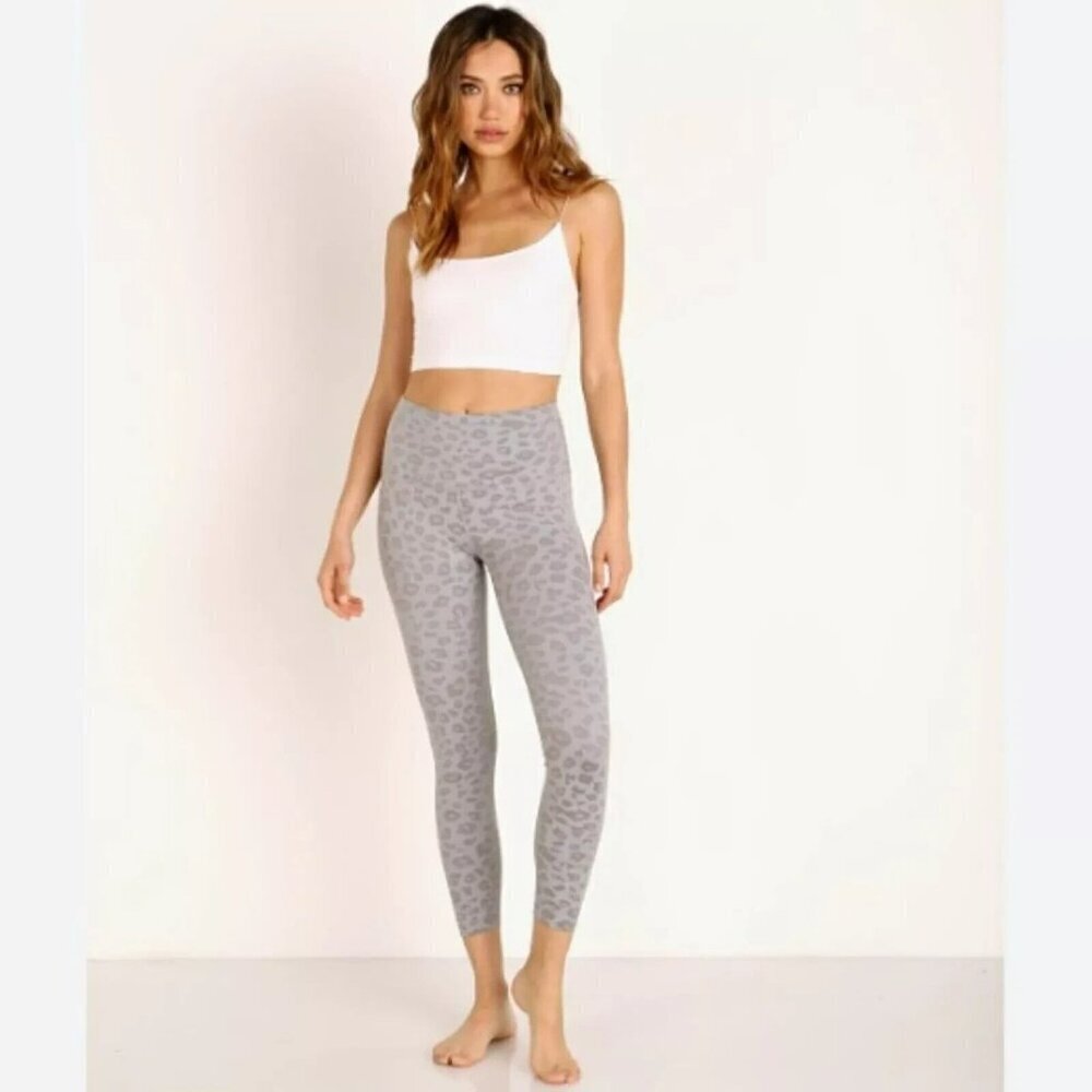 Beyond Yoga Women's High Rise Gray Tone Cheetah Leopard Animal Print Leggings M
